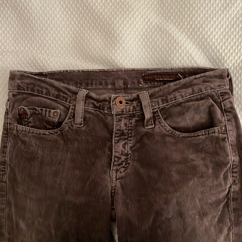 AG Brown Corduroy Low Rise Jeans
